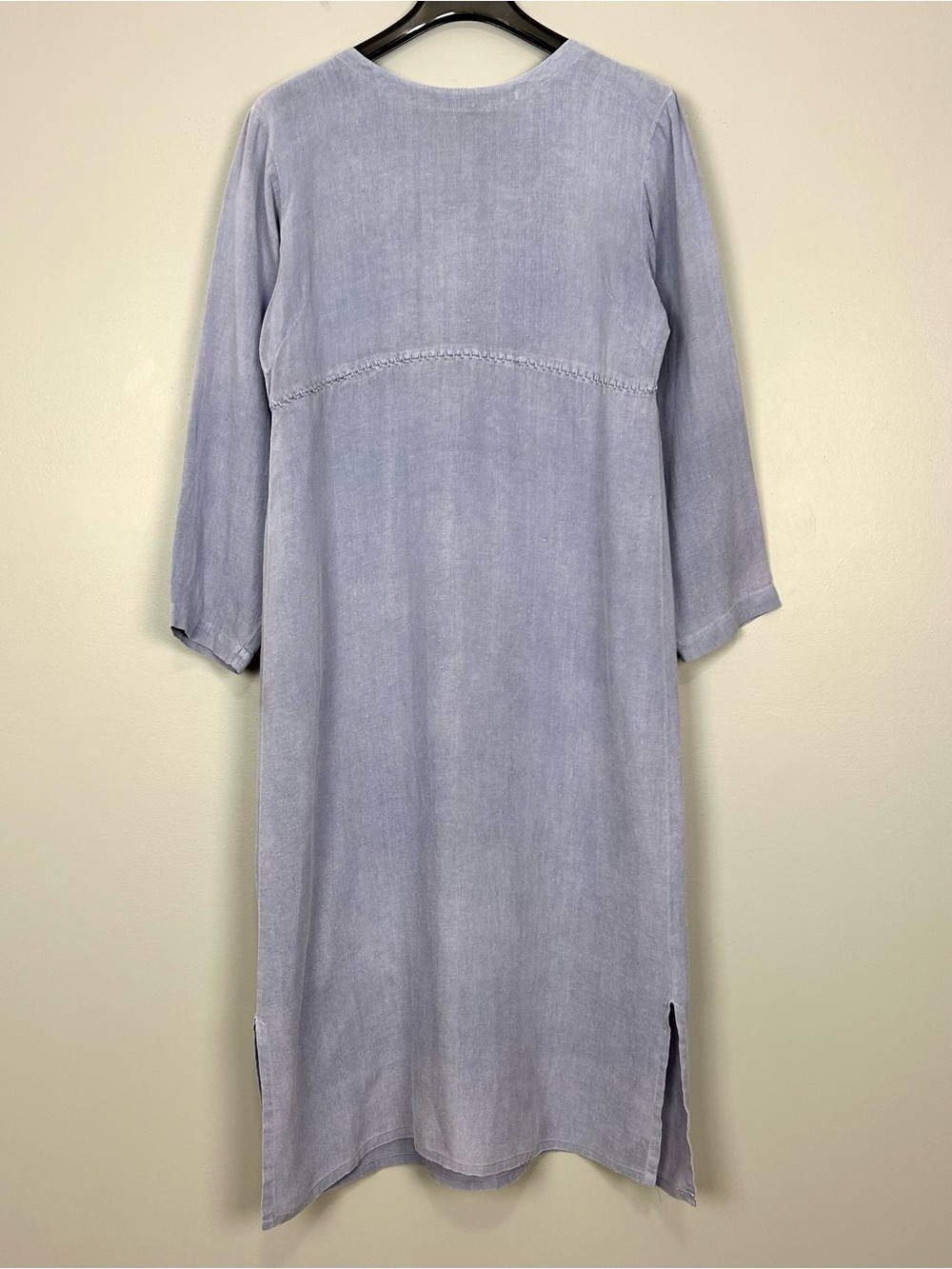 Vintage Kiko Linen Midi Dress Women’s Size M Lagenlook Artsy Bohemian Buttons